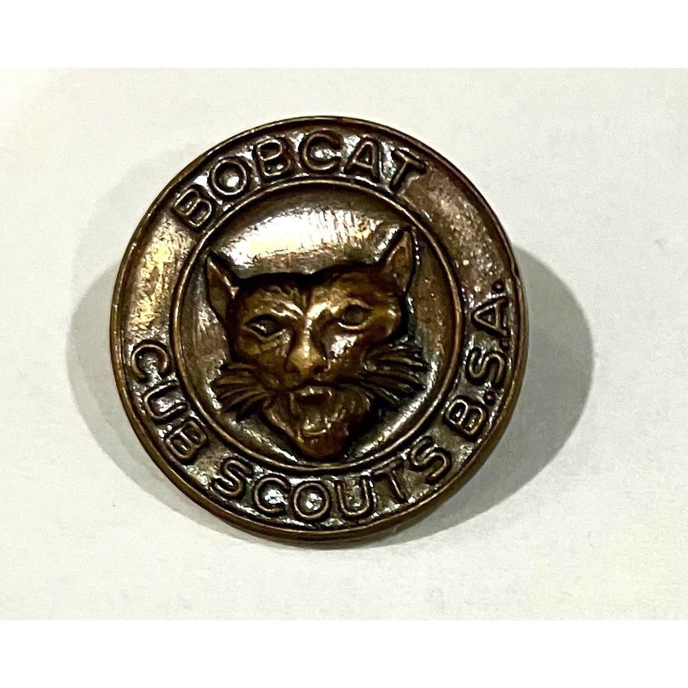 Vintage Boy Scout of American BSA 2 Neckerchief Slide Belt Buckle Bobcat Cub Pin - Picture 4 of 4